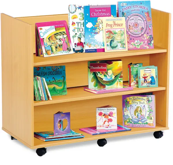 Monarch Library Unit with 3 Horizontal Shelves Each Side