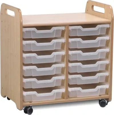 Millhouse Double Tray Storage Unit with 12 Shallow Trays